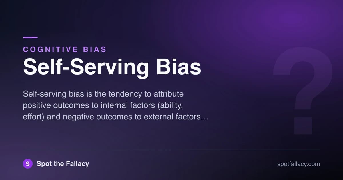 Self-Serving Bias: Why You Take Credit for Wins but Blame Others for Losses & How to Fix It