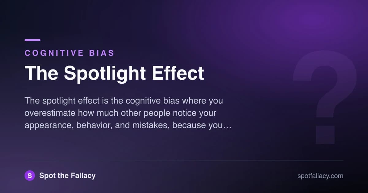 The Spotlight Effect: Why Nobody Noticed Your Bad Day & How to Stop Feeling Watched