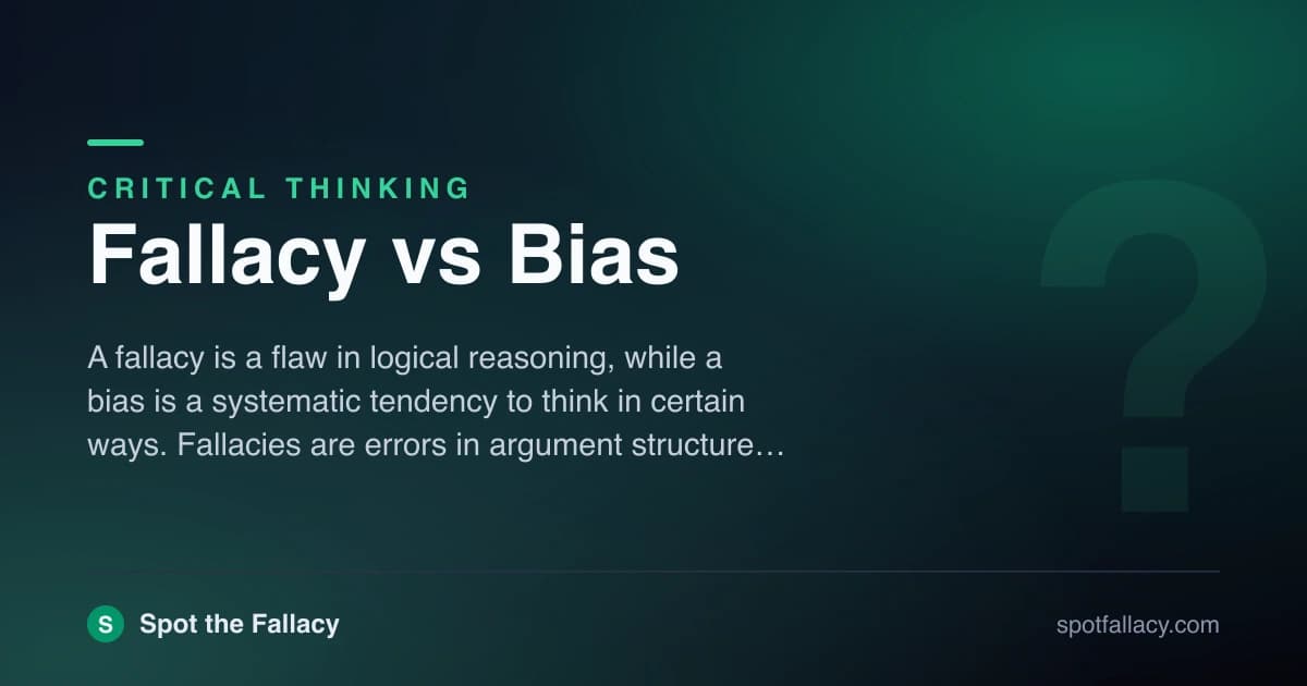 Fallacy vs Bias: Understand the Critical Difference & How Each Distorts Your Thinking