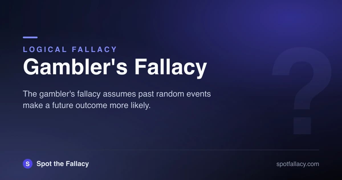 Gambler's Fallacy: Why the Coin Doesn't Remember Previous Flips